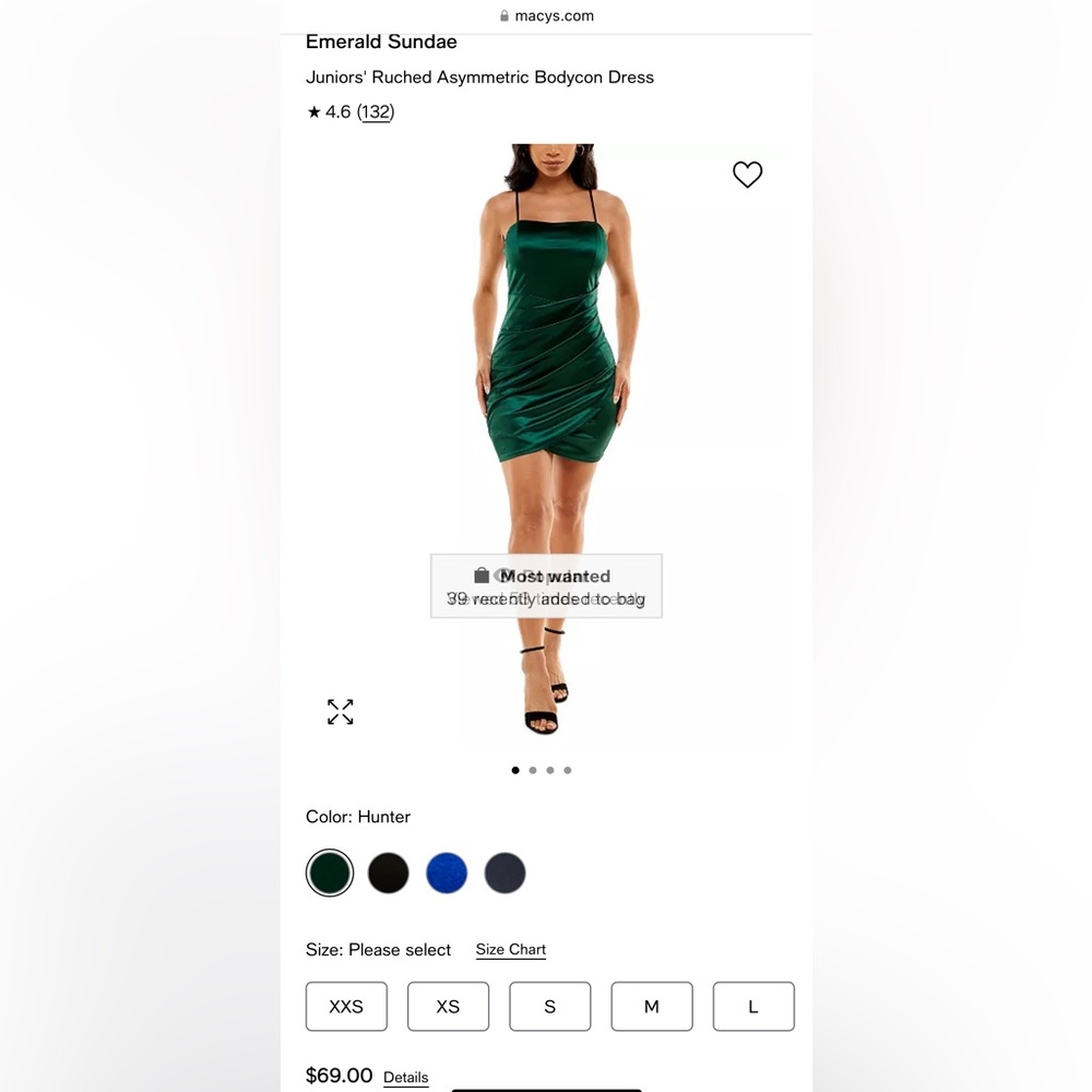 Emerald Green Ruched Asymmetric Bodycon Dress